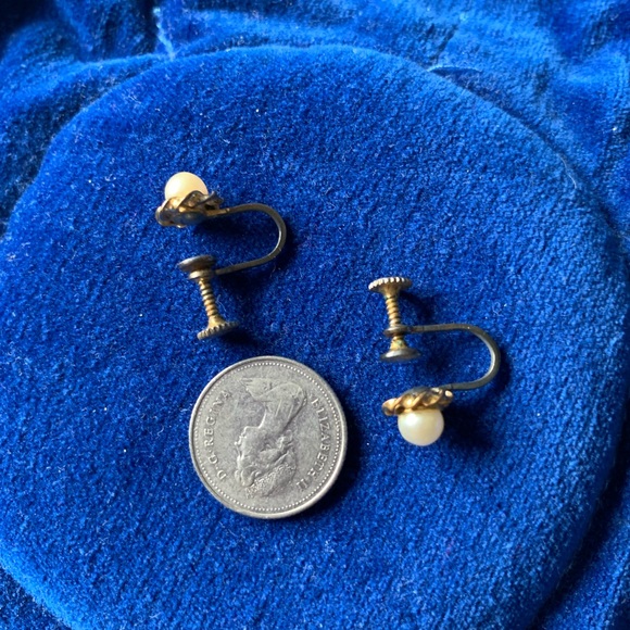 Vintage 1950 pearl earrings 1 set is real pearl - Picture 9 of 15